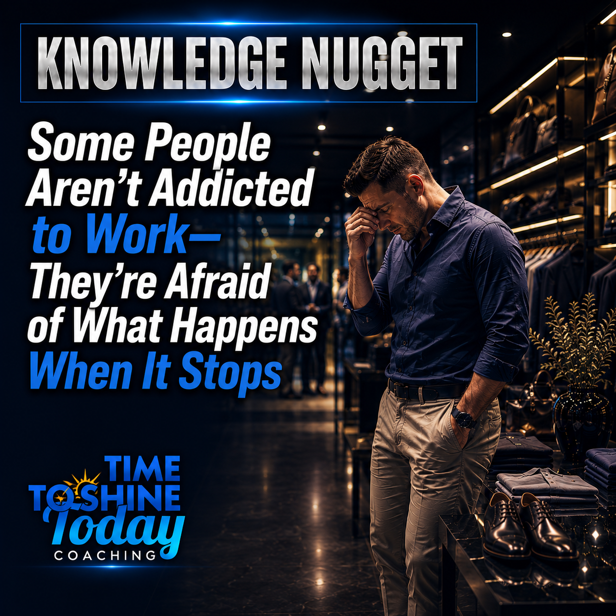 Read more about the article Some People Aren’t Addicted to Work—They’re Afraid of What Happens When It Stops ⏸️  – ⚡3 Minute Coach Fergie Knowledge Nugge